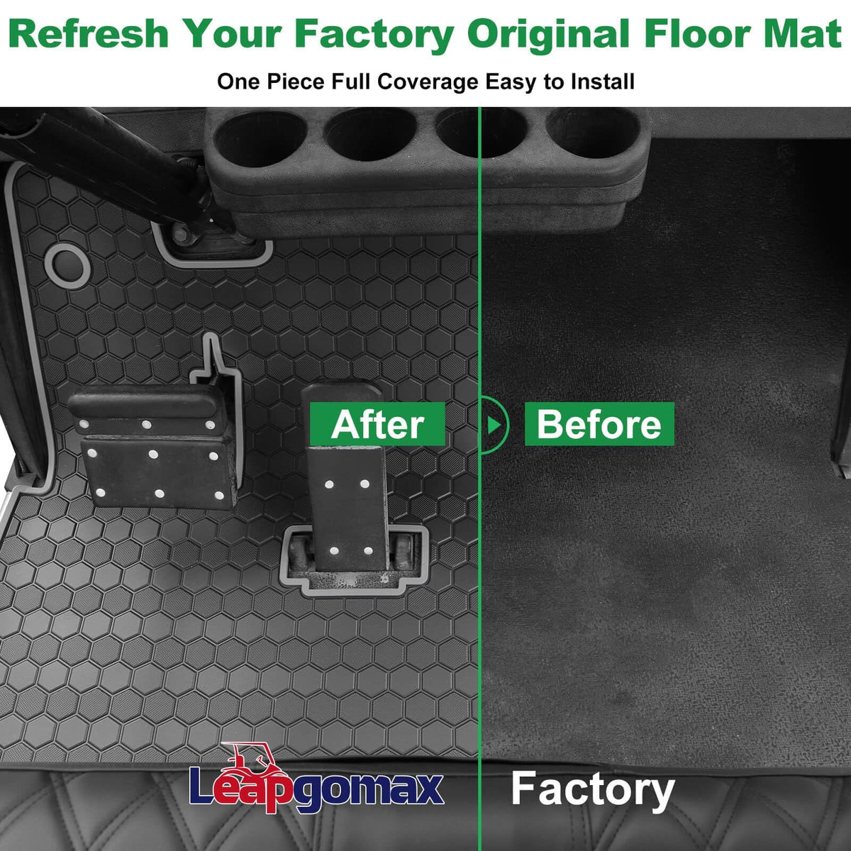 LEAPGOMAX EZGO TXT floor mat gray provides floor protection.
