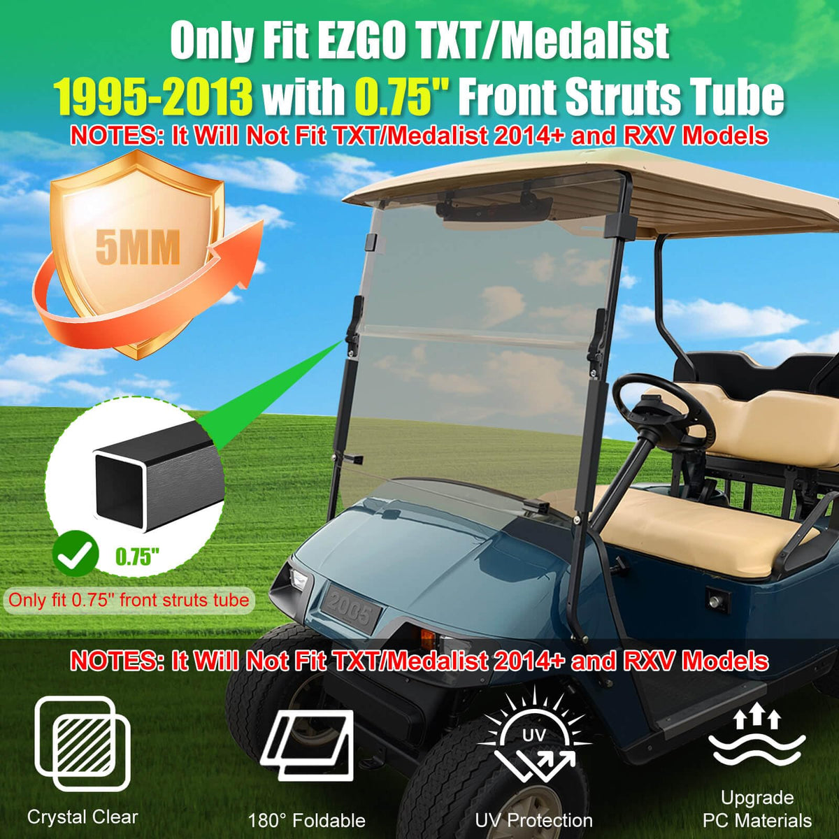 LEAPGOMAX folding hinges closeup for durable repeated folding in EZGO TXT Medalist