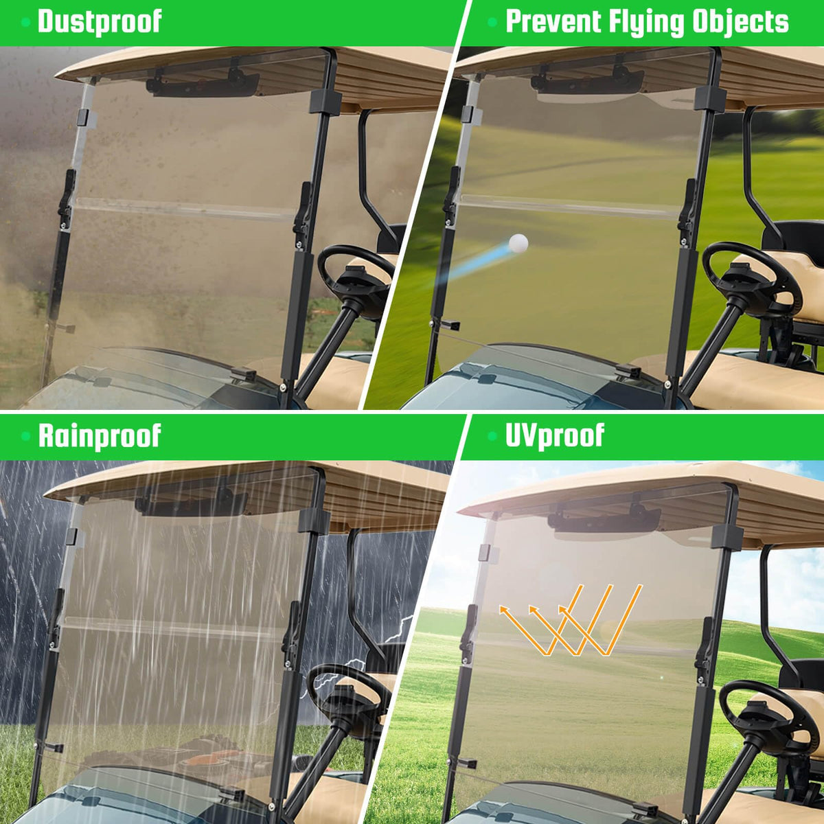 LEAPGOMAX in-use visibility shows clear view in half and full windshield modes