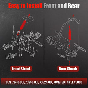 LEAPGOMAX EZGO OEM shocks, compatible with 70928-G01 and 76418-G01.