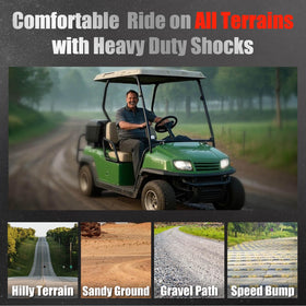 LEAPGOMAX on EZGO TXT demonstrates cargo-haul ride comfort