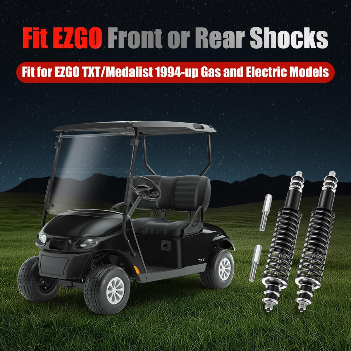 LEAPGOMAX EZGO TXT rear shock for stable handling on uneven terrain.