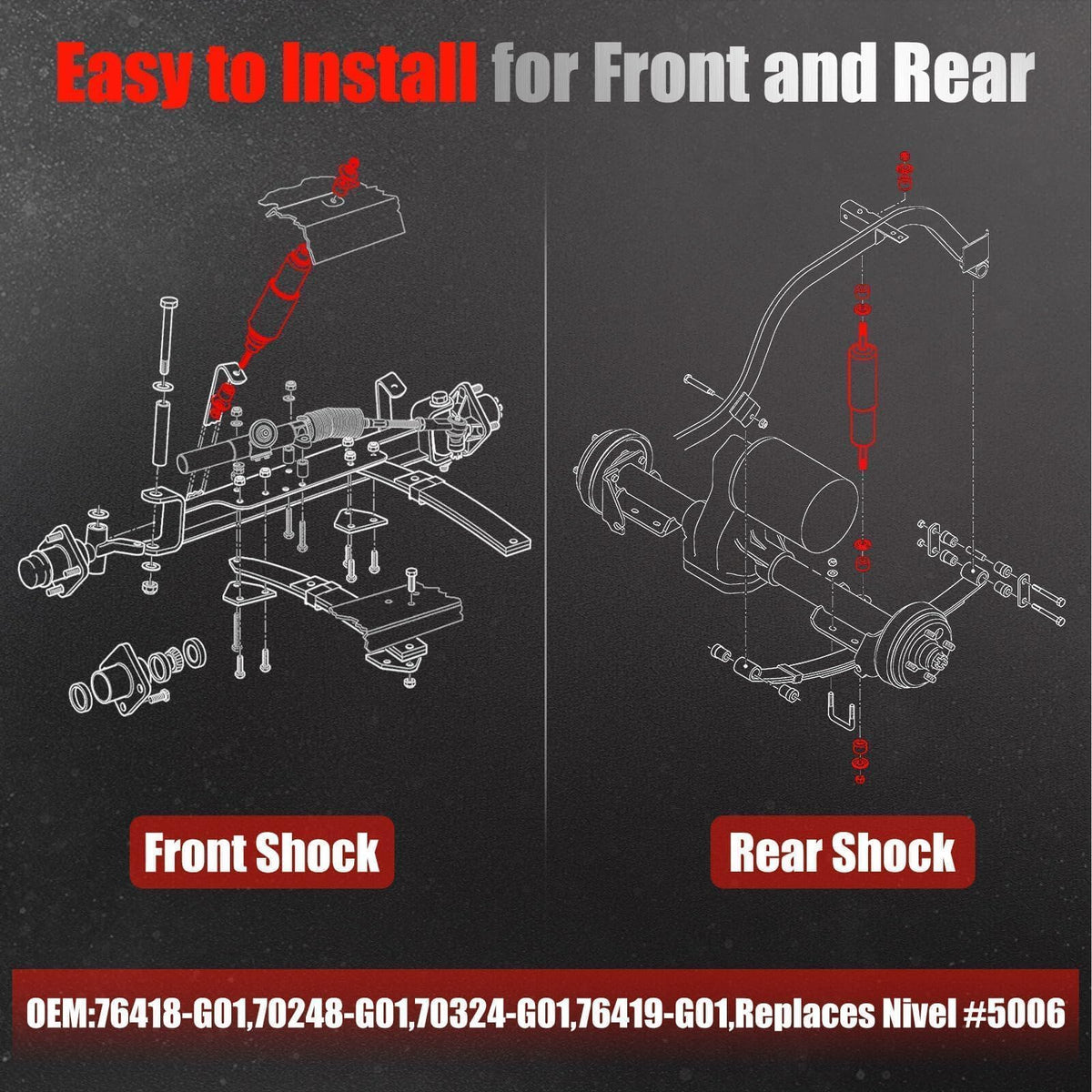 LEAPGOMAX EZGO TXT rear shocks mounted on cart deliver a steadier ride.