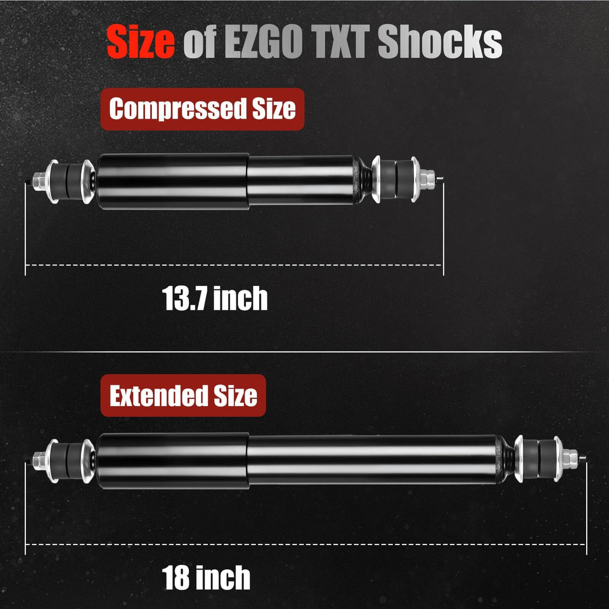 LEAPGOMAX shocks on a golf cart improve ride quality