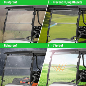 Compatible with 2014-up EZGO TXT models featuring 1-inch front struts Rail.