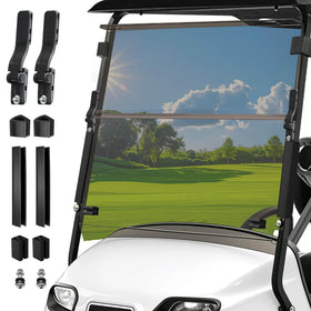 LEAPGOMAX EZGO TXT windshield with 5mm PC foldable panel for durability