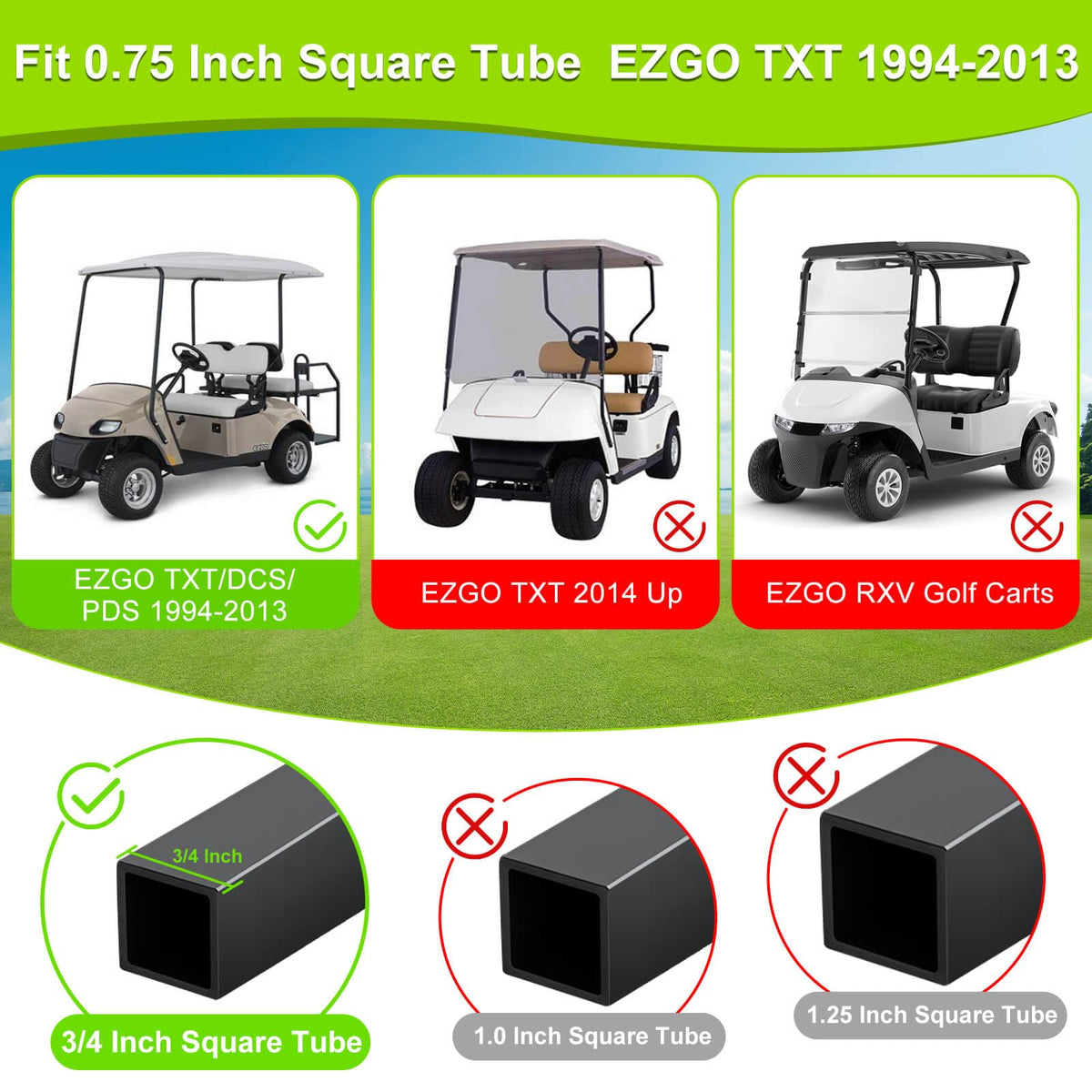 LEAPGOMAX EZGO TXT bottom clips fix the lower edge during bumpy trips