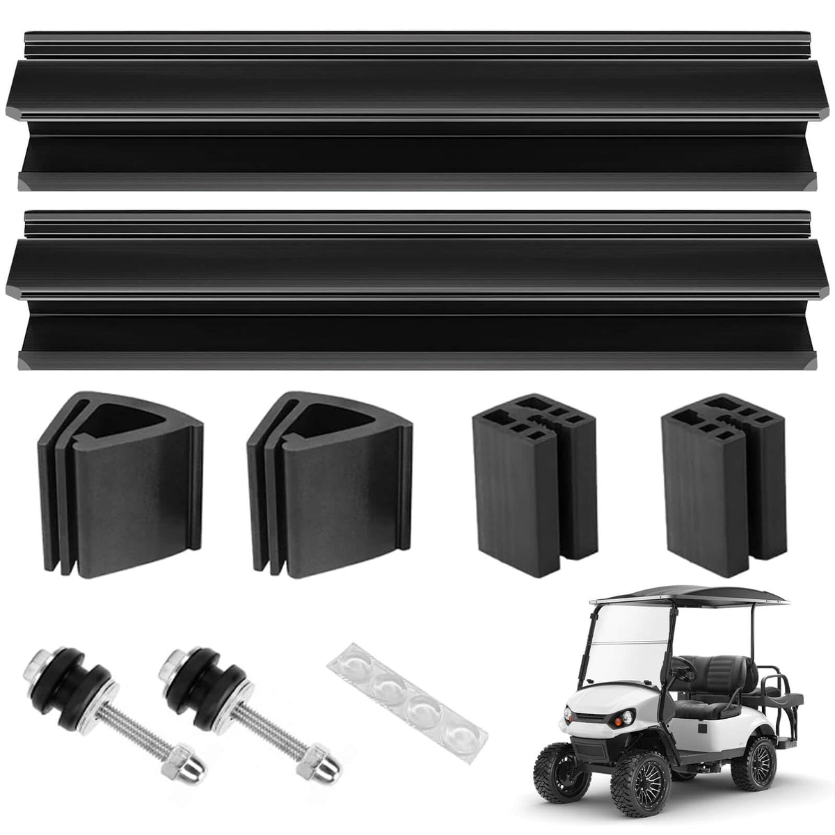 LEAPGOMAX EZGO TXT windshield clip kit, front view reduces rattles for smoother drives.