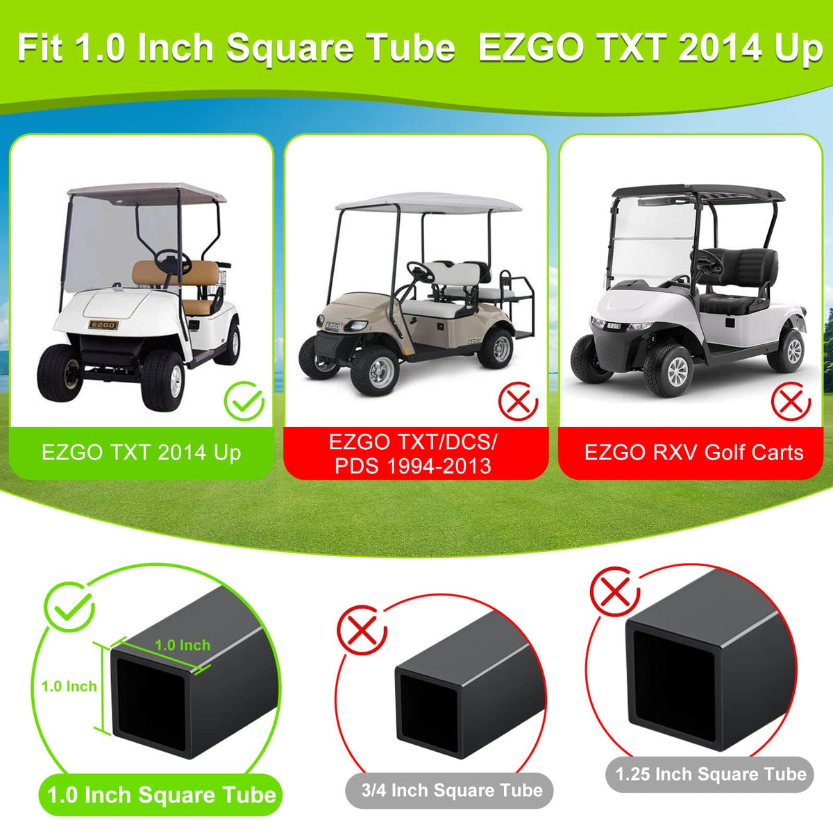LEAPGOMAX EZGO TXT clip kit, side view shows quick drill-free installation suitability.