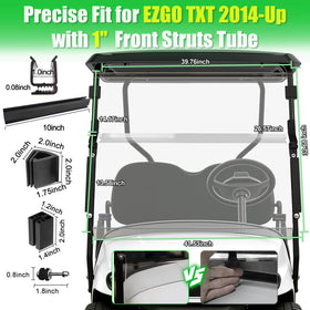 Step-by-step guide helps install LEAPGOMAX EZGO TXT windshield easily without tools.