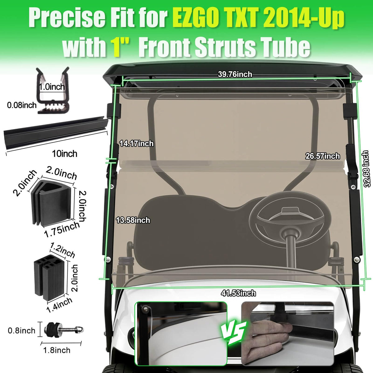 LEAPGOMAX EZGO TXT windshield full and half configuration versatility