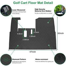 LEAPGOMAX full-coverage floor mat installed from dash to seat base.