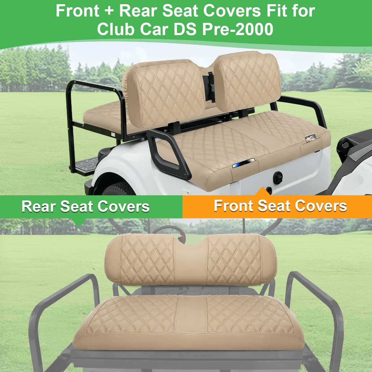 LEAPGOMAX front backrest cover with diamond stitch adds comfort and style