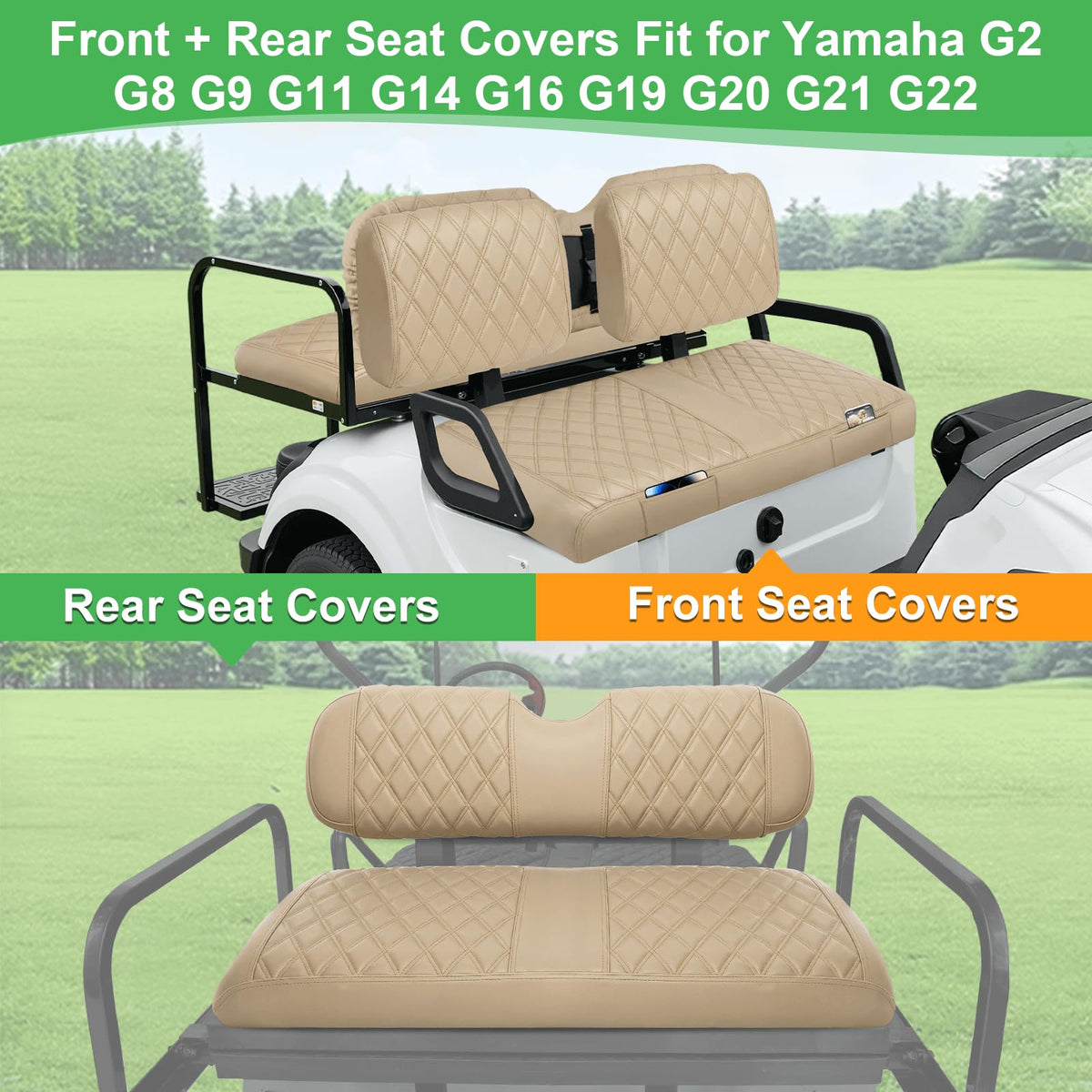 LEAPGOMAX front backrest cover with premium diamond stitching and snug fit.
