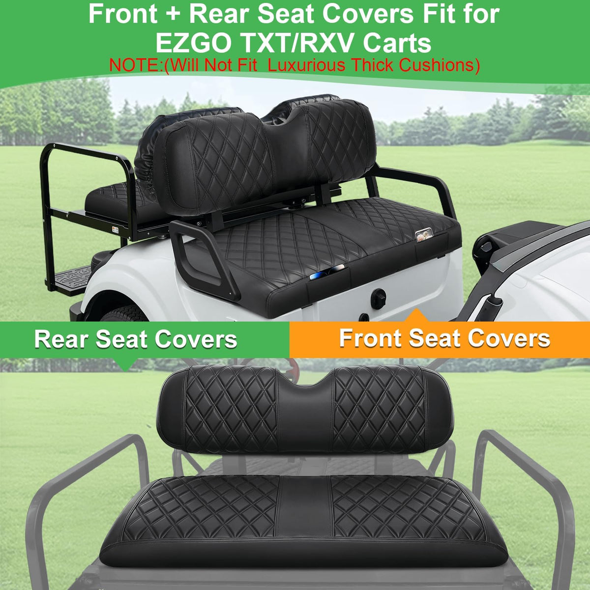 LEAPGOMAX front backrest cover showing quick-fit design for easy installation