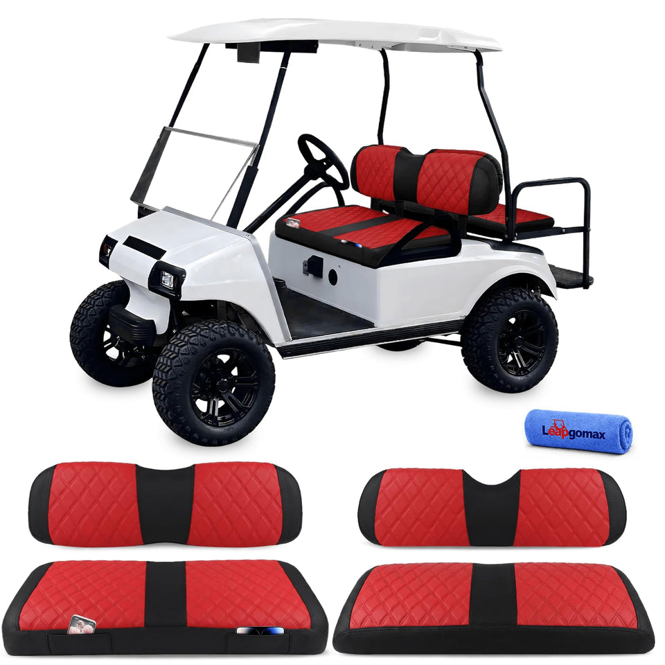 LEAPGOMAX front cushion cover on Club Car DS, snug fit and scratch-resistant material