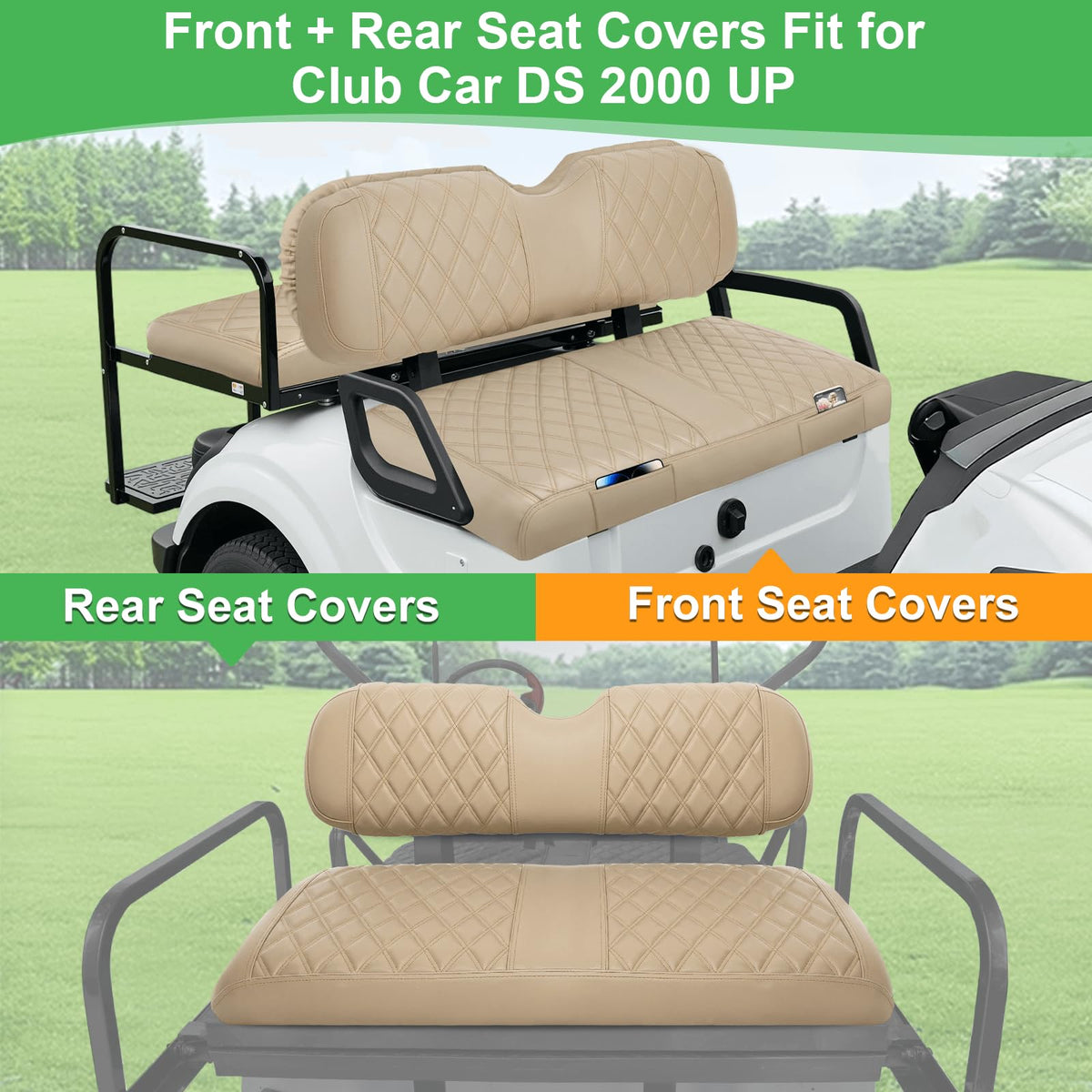 LEAPGOMAX front seat backrest beige provides supportive seating on bumpy paths