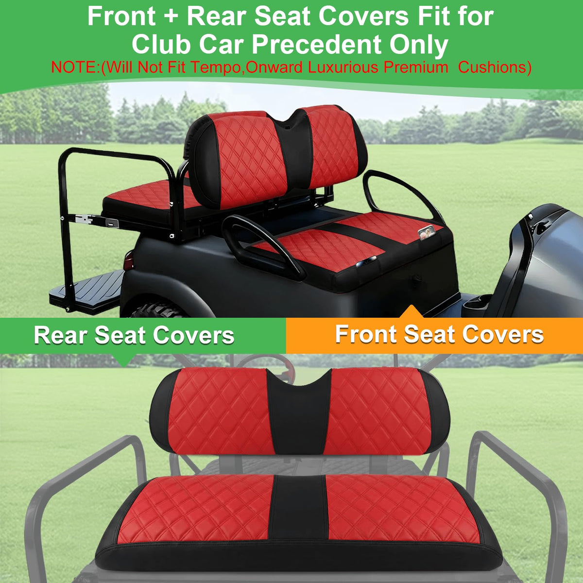 LEAPGOMAX front seat backrest provides a secure fit for Club Car Precedent.