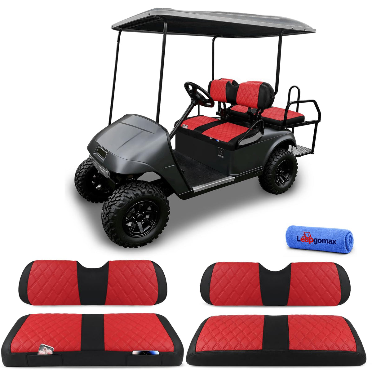 LEAPGOMAX front seat cover with diamond stitching for premium look and protection