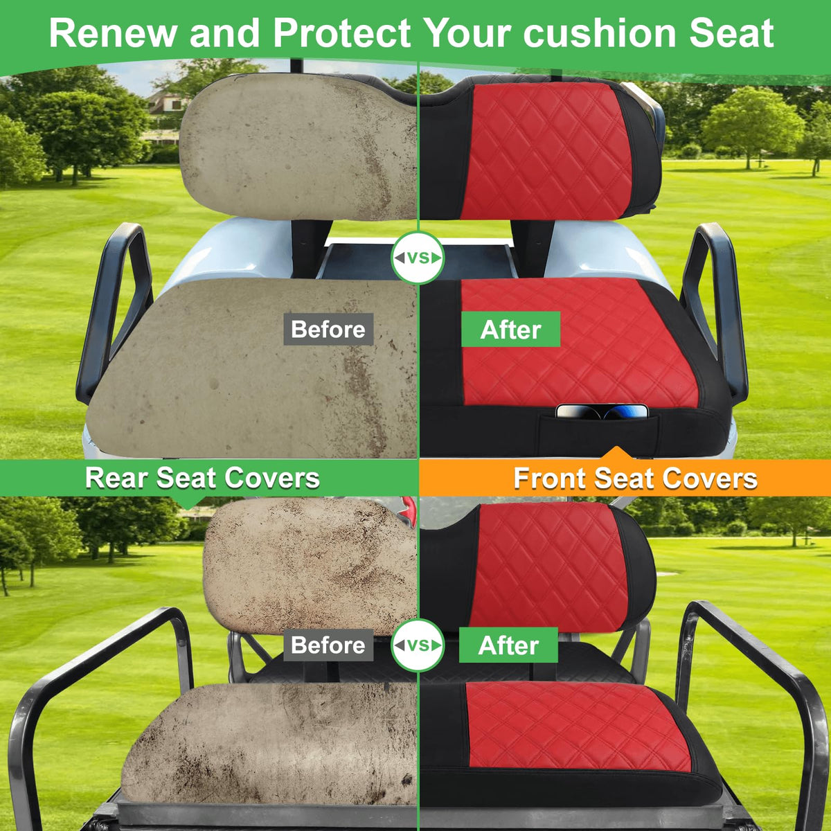 LEAPGOMAX front seat cover with two pockets for secure essentials