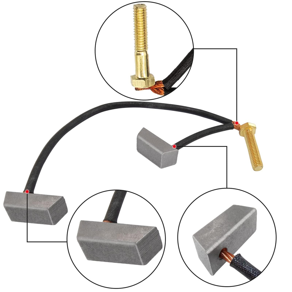 LEAPGOMAX Yamaha G8-G16 brush kit showing 36/48V GE compatibility