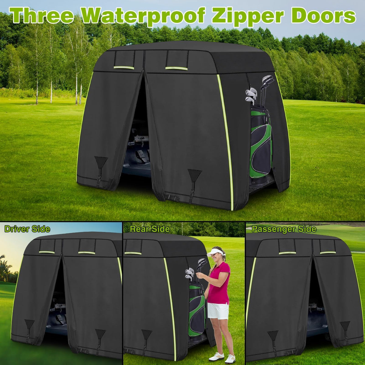 LEAPGOMAX storage bag included with the golf cart cover