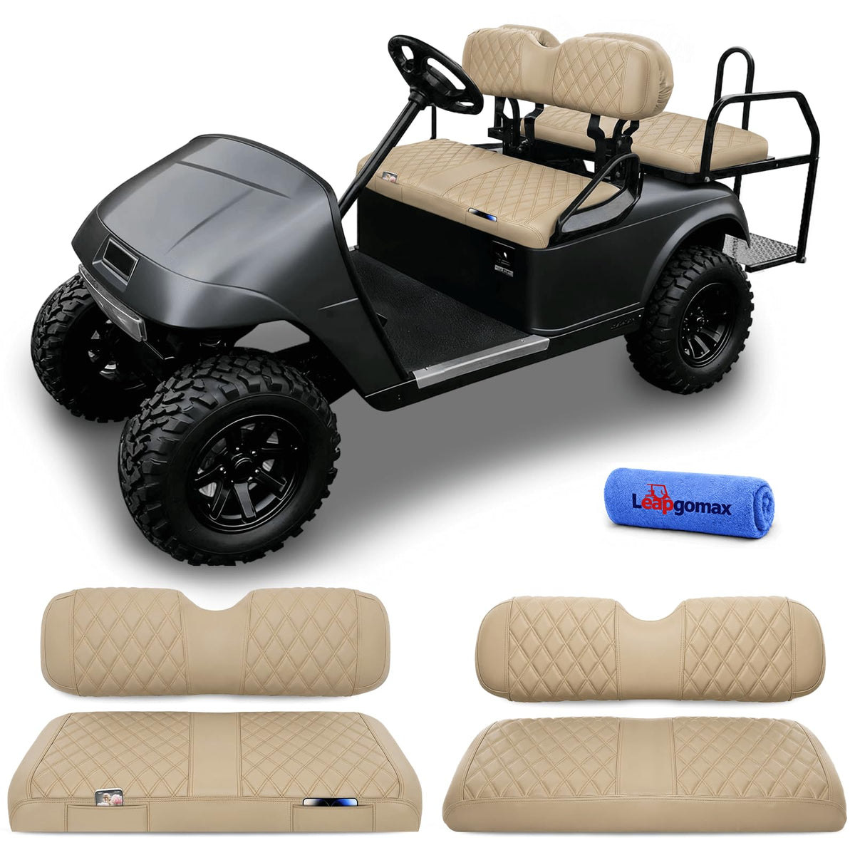 LEAPGOMAX front cushion cover for EZGO carts adds comfort and protection