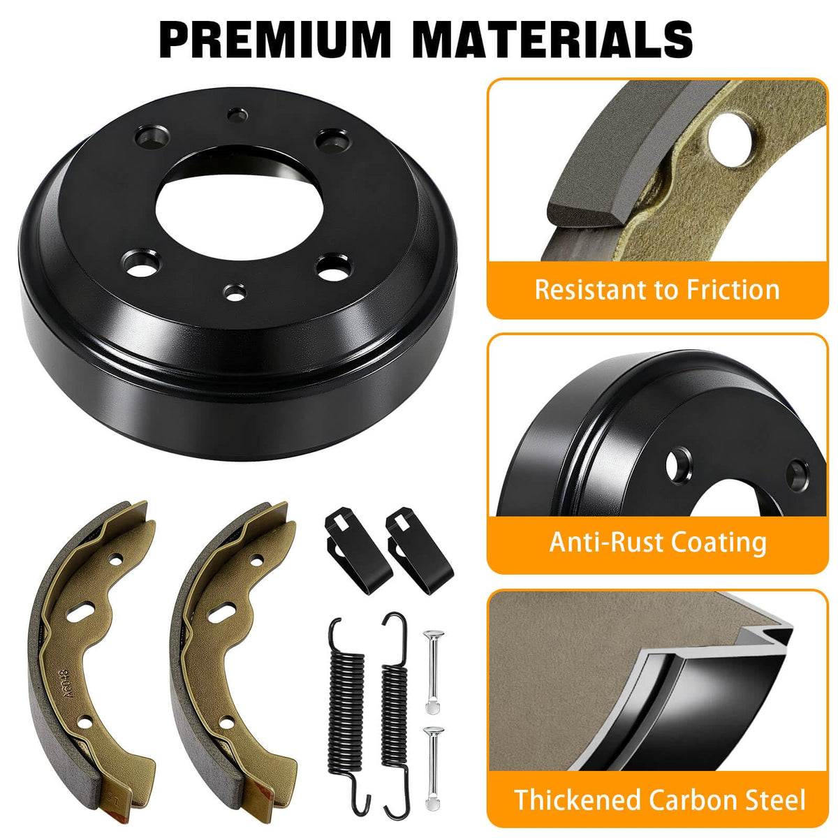 Durable LEAPGOMAX brake drum kit for long-lasting reliability on course.