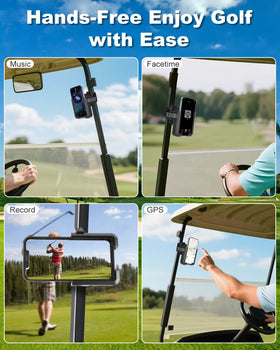 LEAPGOMAX golf cart phone caddy 360 rotation lets you check yardage easily