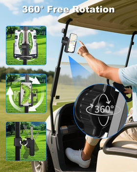 LEAPGOMAX golf cart phone holder case-included design accommodates most smartphones