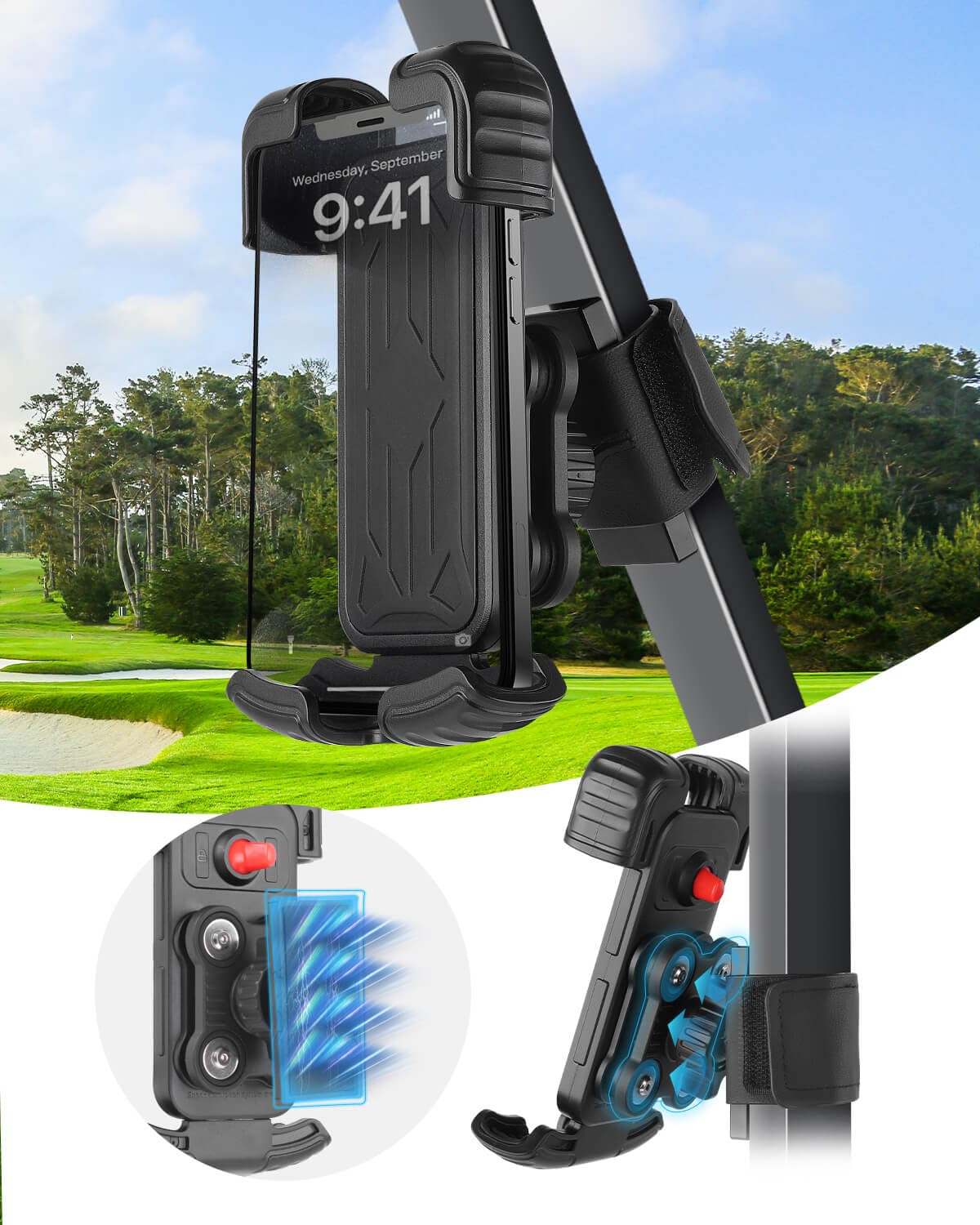 LEAPGOMAX golf cart phone holder keeps your device steady on bumpy roads
