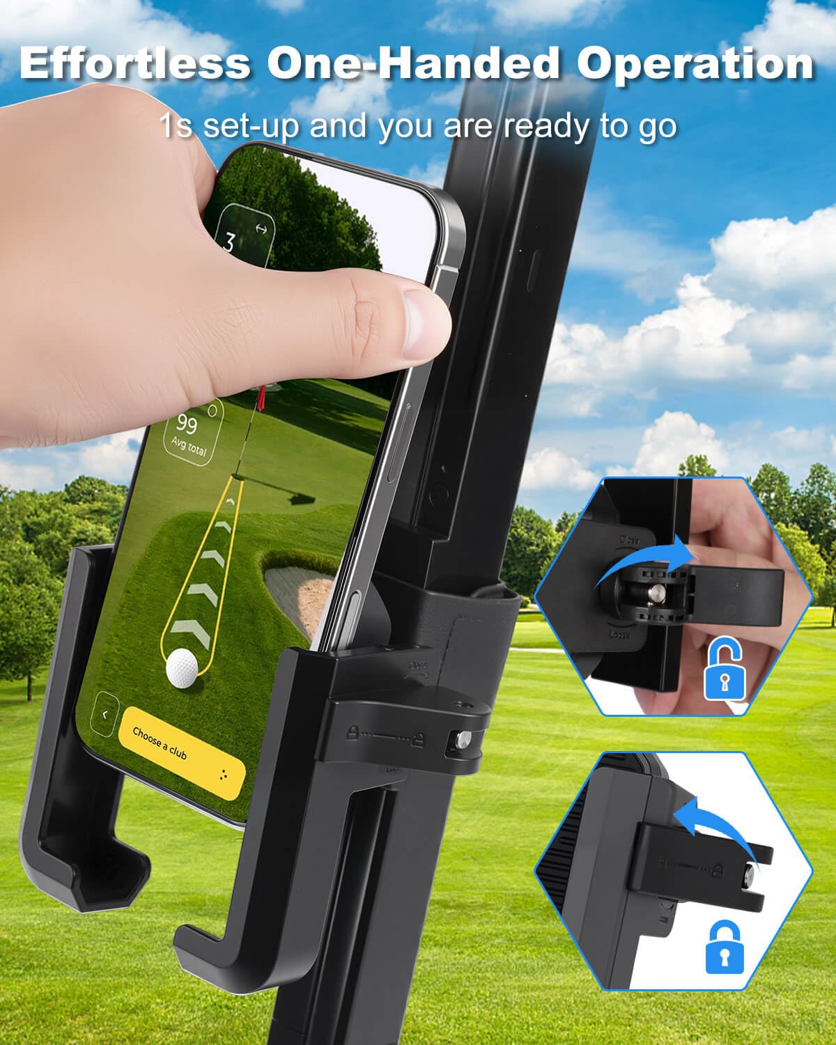 LEAPGOMAX golf cart holder uses N52 magnets for dependable hold