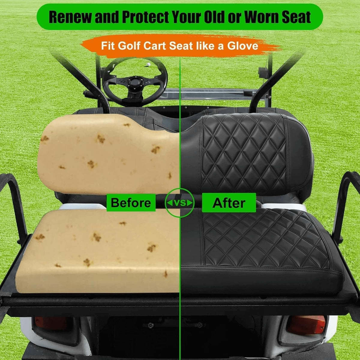 LEAPGOMAX bench seat cover adds luxury to your golf cart bench
