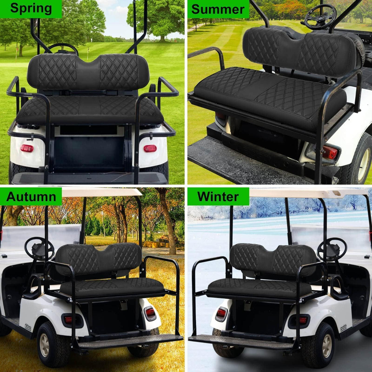 LEAPGOMAX compatible with EZGO, Club Car, Yamaha rear seats for aftermarket kits