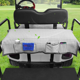 LEAPGOMAX ice silk rear seat cover keeps riders cool on warm days.