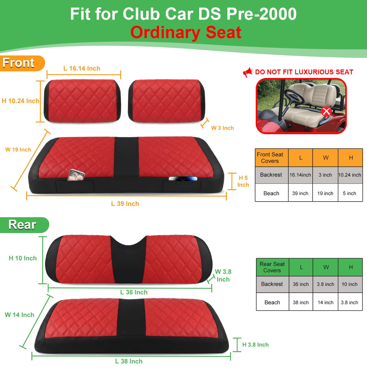 LEAPGOMAX rear seat cover protecting the back row against wear.