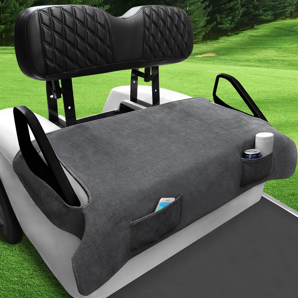 LEAPGOMAX seat blanket cover with universal fit and front pockets for easy storage