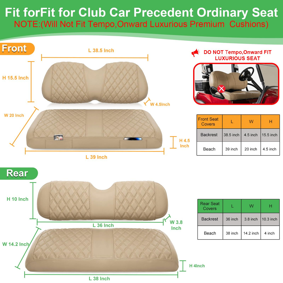 LEAPGOMAX rear cushion cover guards seats during family rides