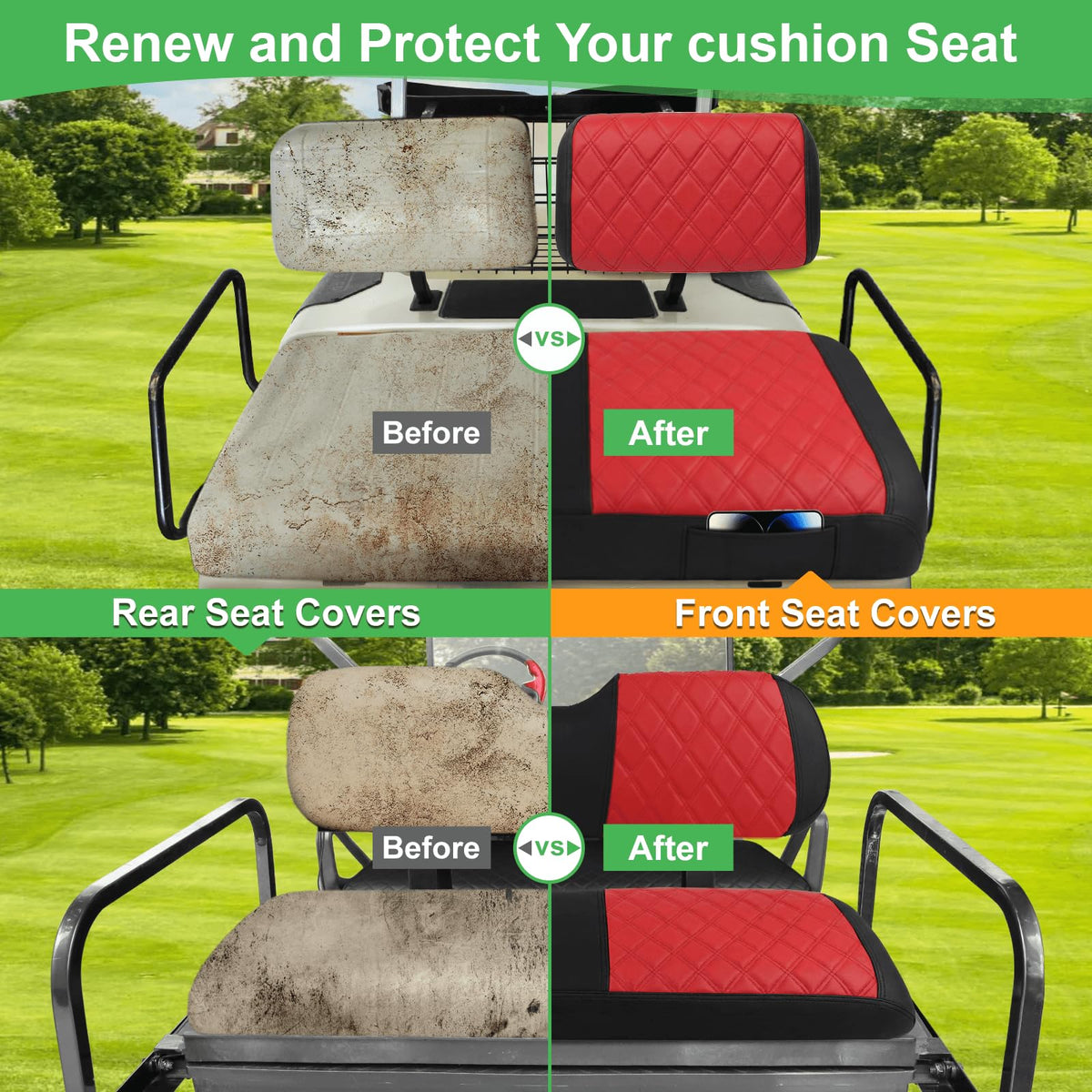 LEAPGOMAX diamond stitch seat cover highlighting fashionable texture and durability.