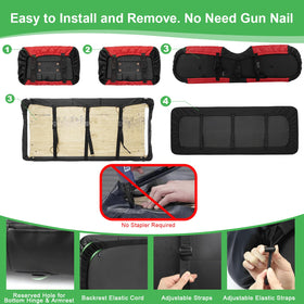 LEAPGOMAX seat with pockets and towel for quick on-course organization.