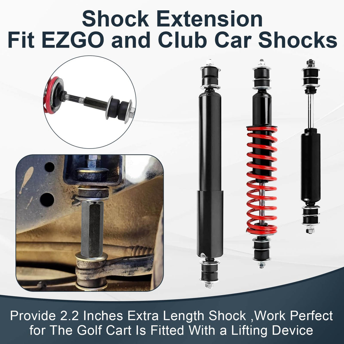 LEAPGOMAX Club Car rear extension, lifts-ready stability.