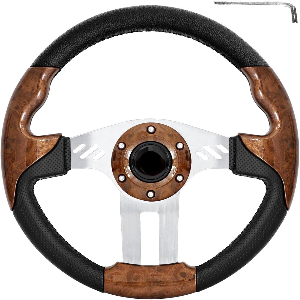 LEAPGOMAX golf cart steering wheel with premium grip leather for confident control.