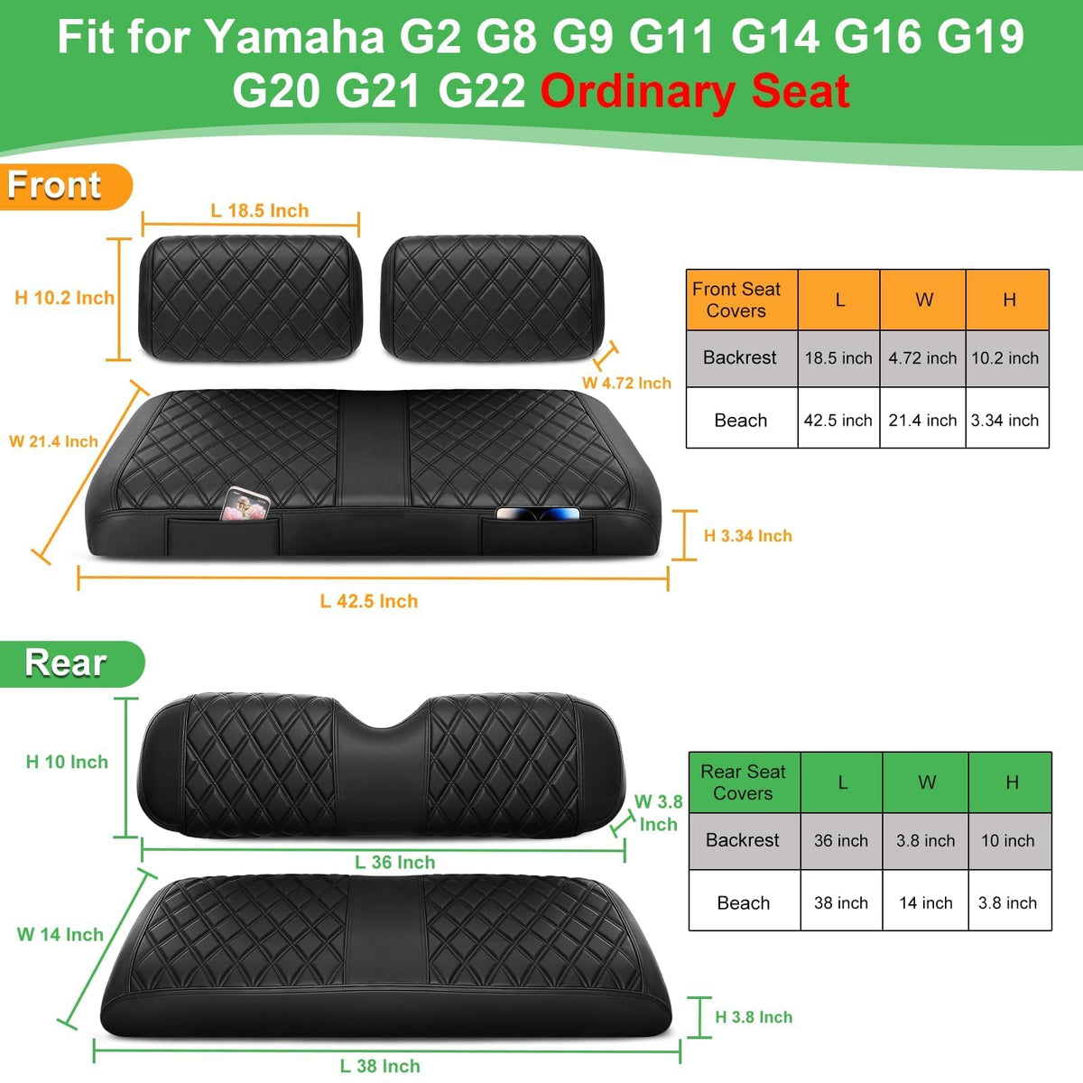 LEAPGOMAX rear cushion protects seats during family rides.