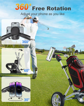 LEAPGOMAX on-course GPS, video, and calls with secure mounting