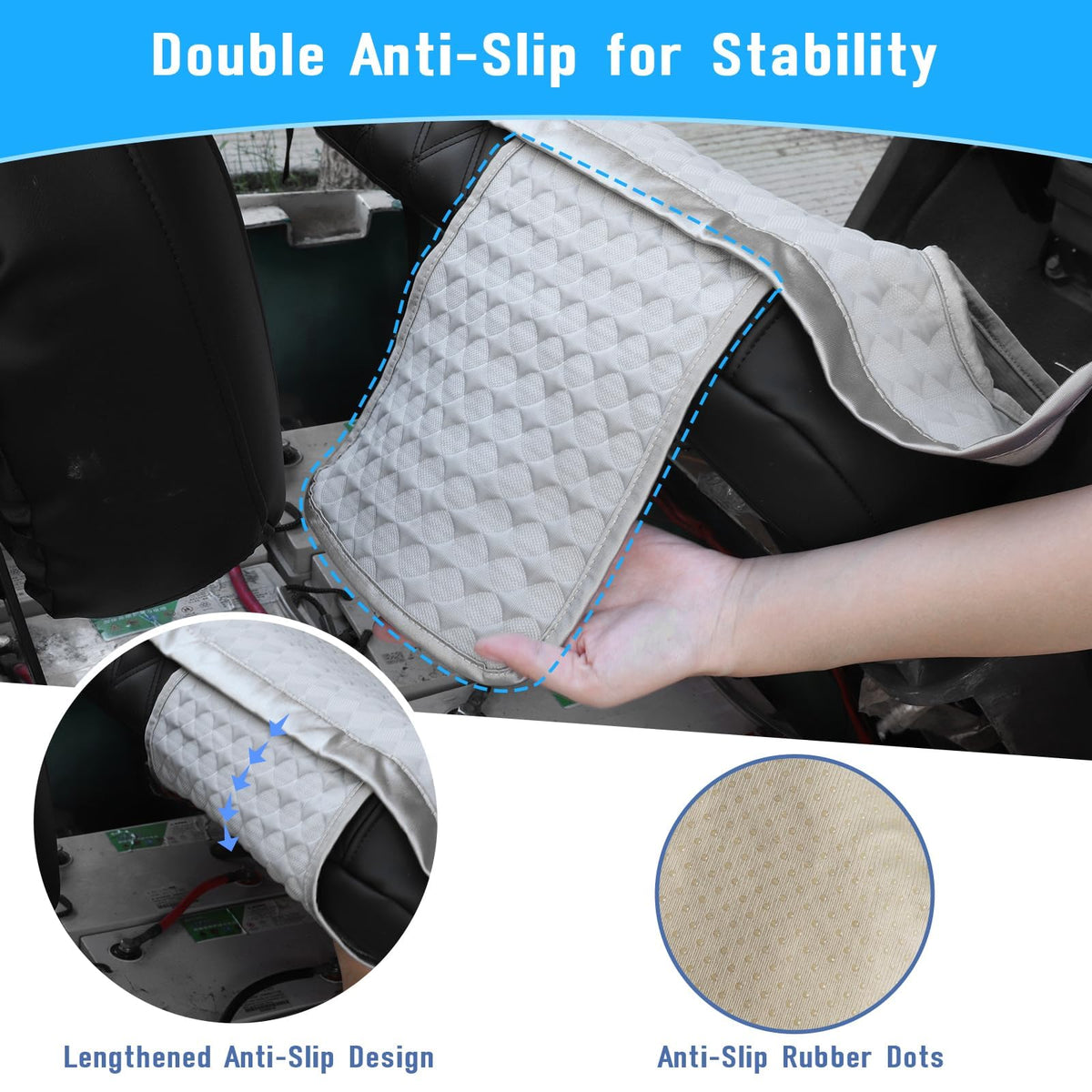 LEAPGOMAX ice silk seat blanket features 3D diamond design for comfort.