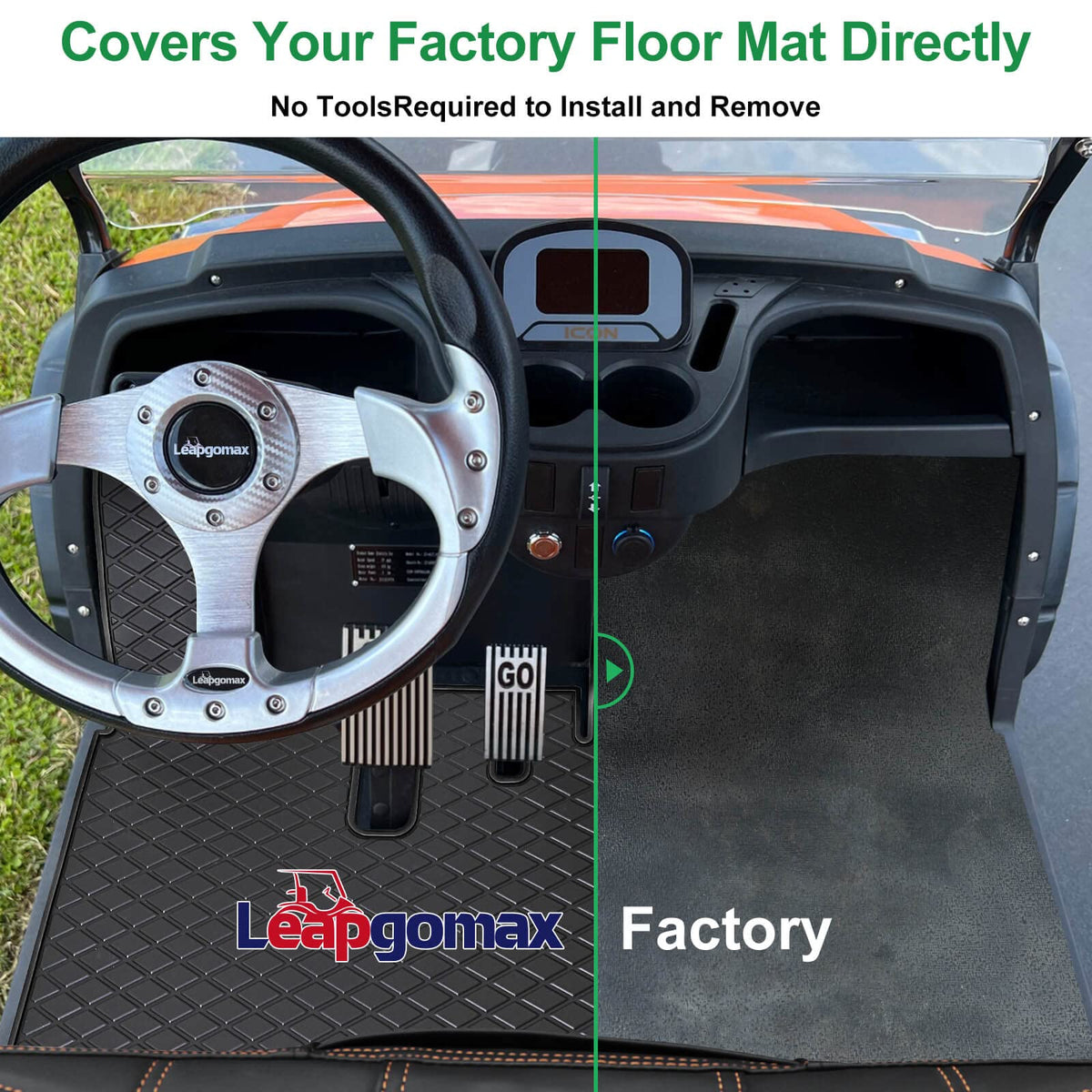 LEAPGOMAX Icon i40 floor mat fit protects cabin from dirt and moisture.