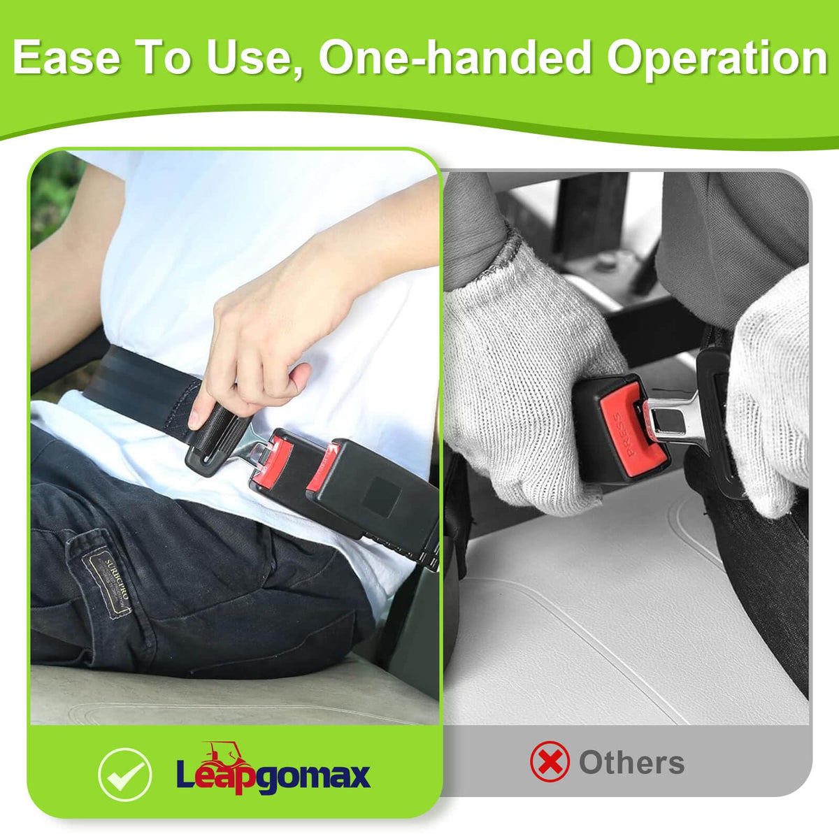 LEAPGOMAX ICON Star Zone golf cart seatbelt improves safety