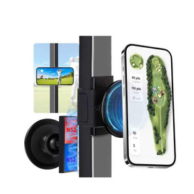 LEAPGOMAX base magnet secures your phone on rough golf cart terrain.