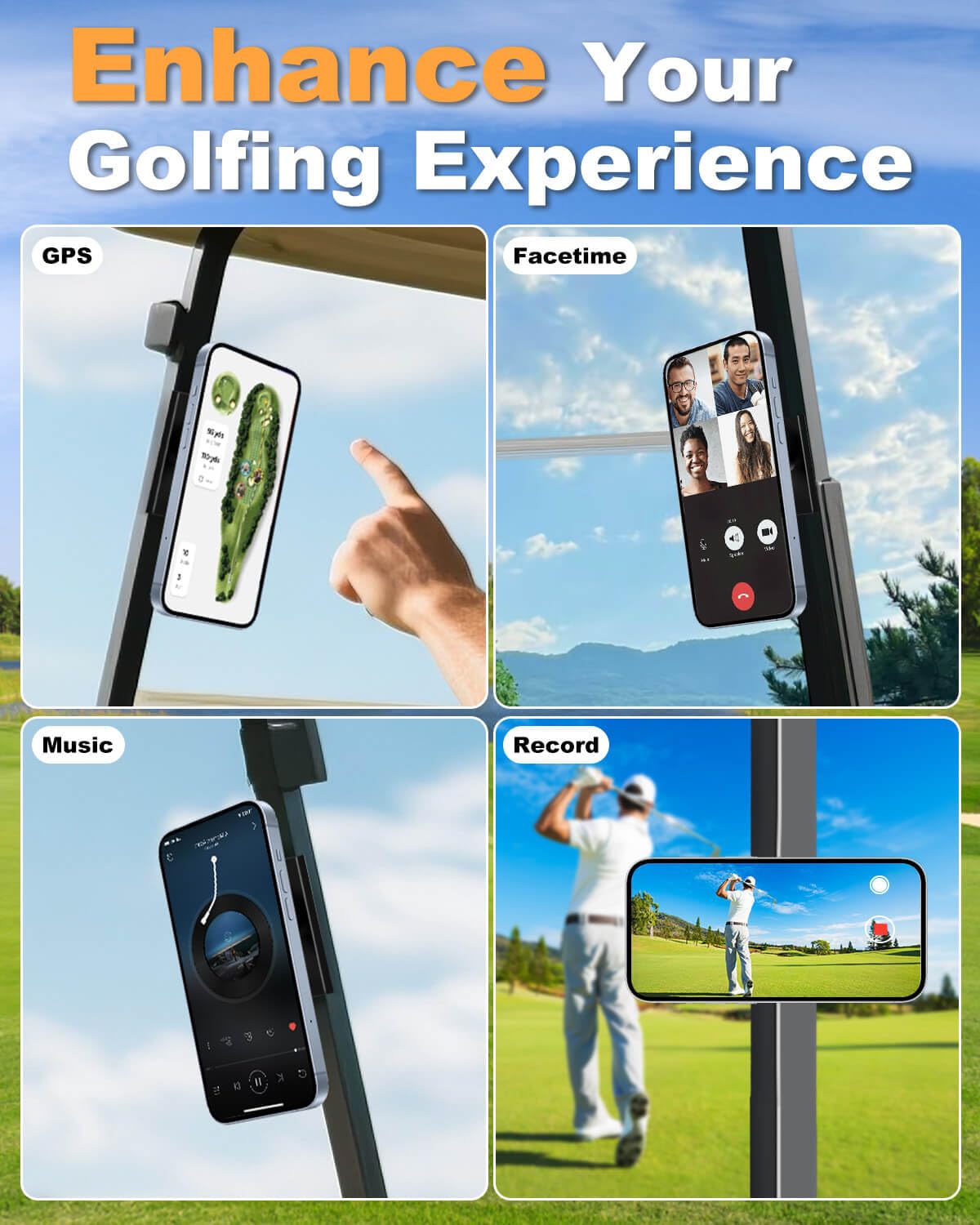 LEAPGOMAX magnetic mount with 360-degree adjustability for ideal viewing.