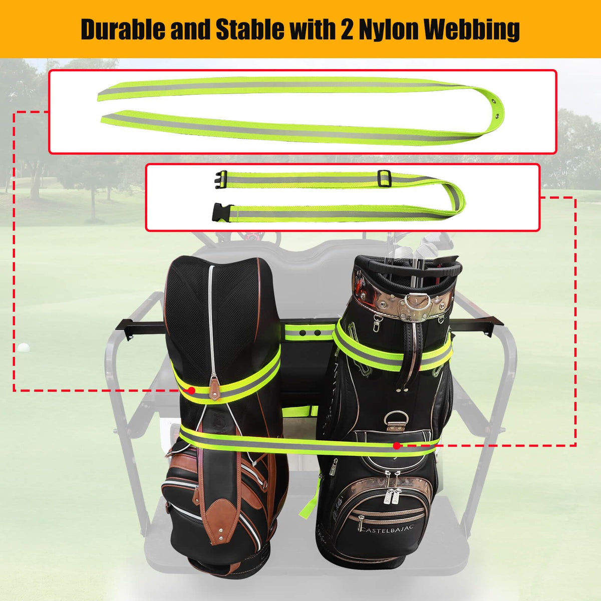 LEAPGOMAX nylon bottom strap fixes bags securely during drive